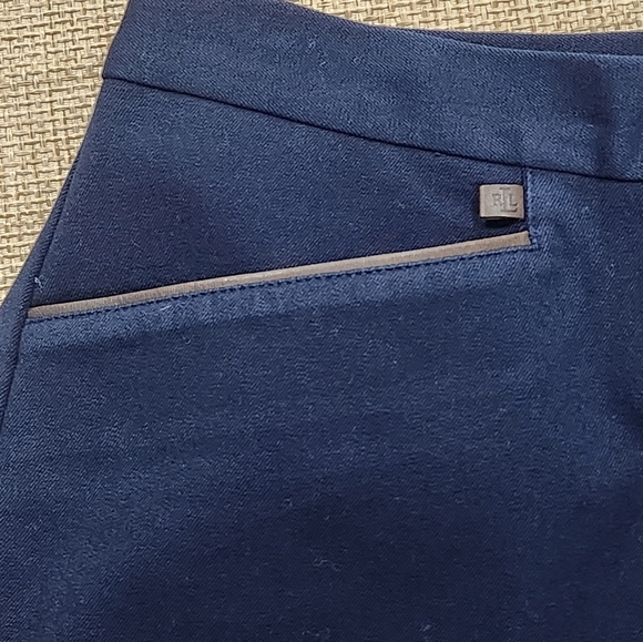 Ralph Lauren Womens High Rise Straight Leg Classic Equestrian Style Pants Navy 8 - Picture 7 of 10